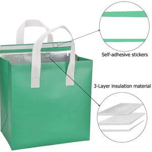 Sacs isothermes écologiques personnalisés avec logo imprimé par transfert thermique, en non-tissé, pour le transport et l'emballage, prix d'usine bas - Product Image 3