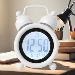 Nhà Máy Giá Vòng Tròn Hình Dạng Đơn Giản Máy Tính Để Bàn Mini Chức Năng Đếm Ngược Nhiệt Độ Sáng Kỹ Thuật Số Đồng Hồ Báo Thức - Product Image 4