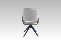 Nouvelle tendance, style nordique, revêtement en tissu, pieds en métal avec rotation à 360° °   Chaise de salle à manger pivotante avec fonction de retour automatique et accoudoirs