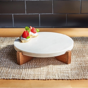 Planche à découper à <span class=keywords><strong>pied</strong></span> de fromage en marbre rectangulaire <span class=keywords><strong>Plateau</strong></span> à dessert pour gâteau avec socle en <span class=keywords><strong>bois</strong></span> Support de rangement pour épices pour la cuisine - Product Image 6