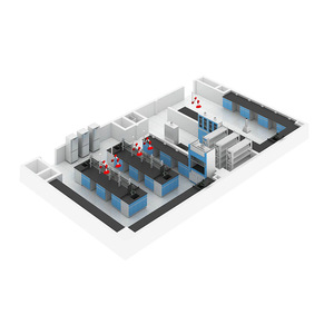 Mesa de trabajo de acero para laboratorio con superficie Chemguard, diseño industrial, para uso escolar, con centro y bordes elevados - Product Image 1