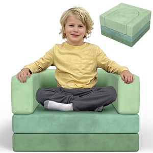 Canapé modulaire pour enfants 3 pièces, canapé bébé en mousse à mémoire de forme, chaise pliante multifonctionnelle pour tout-petits, pour jouer, créer et dormir - Product Image 1