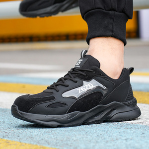 Wholesale Men Work Shoes Anti-Smashing Safety Sport Work <b>Sneaker</b> ,Soft EVA Outsole Shock-absorbing Safety Shoes <b>Black</b> - Product Image 3