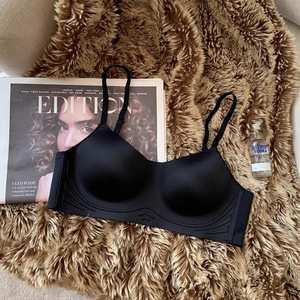 Sans couture couleur unie brillant russe petite poitrine Push-Up améliorant bretelles ajustées respirant sans fil soutien-gorge femmes une pièce haute - Product Image 6