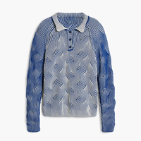 Pull-over décontracté pour homme en maille texturée chic à motif ondulé, col classique, manches régulières, rayures, chaud pour l'hiver, avec logo frontal ODM