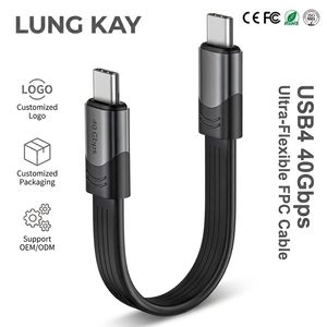 LUNG KAY 40Gbps USB4 FPC Cable Flexible Type-C to Type-C Data Cord 100W PD <b>Charging</b> 4K 60Hz Video Ultra-Thin Soft Ribbon Cable - Product Image 1