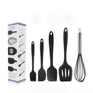 Silicone Kitchenware Cooking Utensils Set Non-stick Cookware Spatula Shovel Handle <b>Kitchen</b> Tool Set - Product Image 4