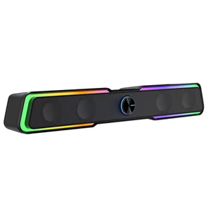HP DHE-6002 RGB Computer SoundBar HiFi Stereo Sound Portable <strong>Wired</strong> Desktop <strong>Speakers</strong> for <strong>PC</strong> TV Theater - Product Image 1