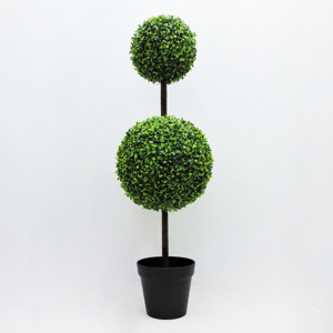 Bola de hierba de boj verde bonsái BOLA DE topiario artificial plantas Bola de hierba en maceta de plástico adornos de jardín - Product Image 3