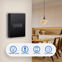 Variateur tactile Zigbee Bilihondim 200W 1 canal compatible Google Assistant, contrôle vocal sans fil, portée 30m, facile à utiliser