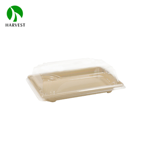 Papier de bagasse de canne à sucre sulfurisé étanche pâte à papier non blanchie boîte <span class=keywords><strong>Maki</strong></span> jetable 100% <span class=keywords><strong>plateau</strong></span> à <span class=keywords><strong>sushi</strong></span> en pâte compostable - Product Image 1