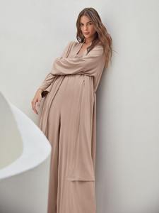 Peignoir de bain en viscose de bambou avec ceinture à l'avant Robes de détente personnalisées pour femmes - Product Image 5