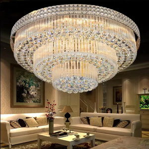 Candelabro Moderno de Alta Calidad en Oro para Bodas Lámpara Colgante Redonda de Lujo con Cristales LED para Dormitorio Sala de Estar o Lobby de Hotel - Product Image 2
