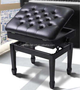 Banco de Piano Ajustable de Madera Maciza de Primera Calidad con Tapicería de Cuero para Pianistas Profesionales - Product Image 1