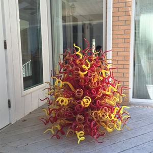 Decorazioni per la casa <span class=keywords><strong>sculture</strong></span> grande pavimento in vetro moderno europa giardino arte decorativa arte popolare fiore soffiato a mano stile Murano all'aperto - Product Image 1