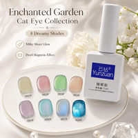 Yunzuan Enchanted Garden – Kit de vernis gel œil de chat 8 couleurs 15 ml – Magnétique, Soak Off, UV LED