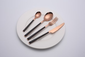 Trung Quốc sang trọng dao kéo thép không gỉ Bộ đồ ăn tái sử dụng dao muỗng nĩa bạc Set với ABS nhựa xử lý - Product Image 4