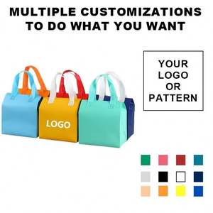 Non Woven Custom Eco Disposable Takeaway Cooler Package Tote Bum <b>Bags</b> Wiht Aluminum Foil Insulated Thermal Soft Handle <b>Lunch</b> <b>Bag</b> - Product Image 5