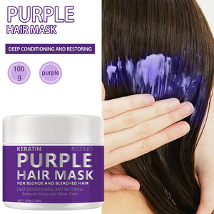Mascarilla Capilar de Queratina Roxina Morada 100g Acondicionamiento Profundo Elimina Tonos Amarillos y Anaranjados para Cabello Rubio Decolorado - Product Image 6