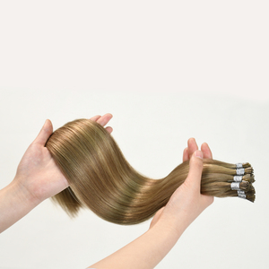 Extensions de <span class=keywords><strong>cheveux</strong></span> européennes en gros, haute qualité, blond glace balayage, I-Tip, teintes, vierges, brutes, super double drawn, trame simple - Product Image 2