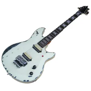 उच्च गुणवत्ता के साथ पुराने रेट्रो इलेक्ट्रिक गिटार वृद्ध इलेक्ट्रिक गिटार फ्लोयड गुलाब पुल, स्टीरियो स्विच, इलेक्ट्रिक गिटार प्रभाव