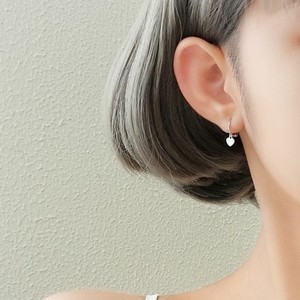 Korean Style S925 <strong>Sterling</strong> <strong>Silver</strong> Peach Heart <strong>Hoop</strong> <strong>Earrings</strong> for Women Cute Simple <strong>Small</strong> Fresh Versatile Elegant Accessories - Product Image 2