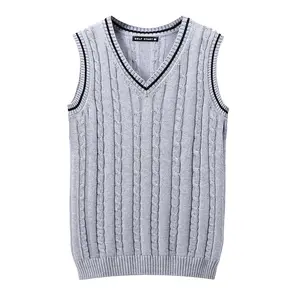 Cotton sleeveless v-neck twisted pullover knitted vest mens knit sweater knit sweater sleeveless men crochet sweater vest mens