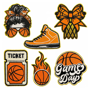 Patchs brodés thermocollants sur le thème du basketball pour le sport - Product Image 1