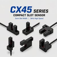 Sensor Fotoelektrik Dual Output Slot, Aktif di Kondisi Gelap, Dapat Diaktifkan, 3KHz NPN PNP untuk Instalasi Fleksibel, Sensor Slot 5mm 3KHz