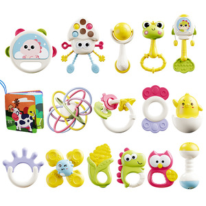 Ensemble de 16 hochets de dentition pour bébé en silicone souple, sans BPA, jouets sensoriels pour nourrissons - Product Image 1