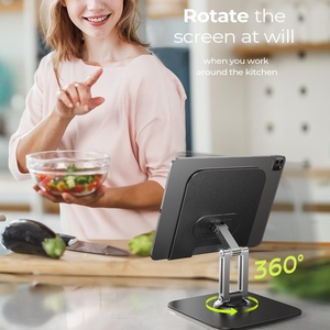 Supporto per iPad Regolabile a 360° in Metallo per Scrivania, Compatibile con Dispositivi da 4-12.9 Pollici, Monitor, Switch, Kindle, Colore Argento - Product Image 2