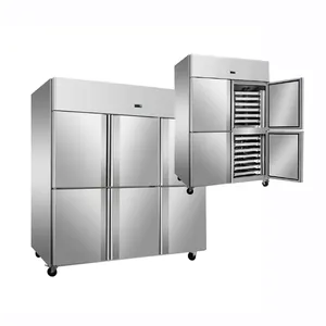 6 Half Doors Commercial Refrigerator Stainless Steel Commercial Freezer Cold Storage Four Door Upright Deep Freezer Dc Turbo Air