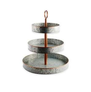 แท่นวางเค้กโลหะชุบสังกะสีแนวชนบทสำหรับวางขนมหวานคัพเค้กงานแต่งงาน - Product Image 1