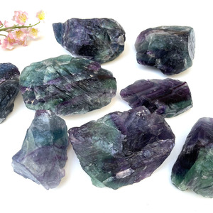 Batu Kristal Fluorit Mentah Alami Grosir, Spesimen Mineral Batu Fluorit Pelangi Kasar - Product Image 5