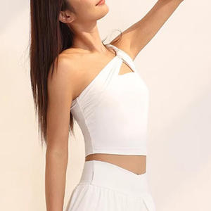 Top Sportivo Monospalla Sexy da Donna con Imbottitura Push-up, Reggiseno da Yoga ad Alto Supporto, Canotta da Donna ad Asciugatura Rapida - Product Image 4