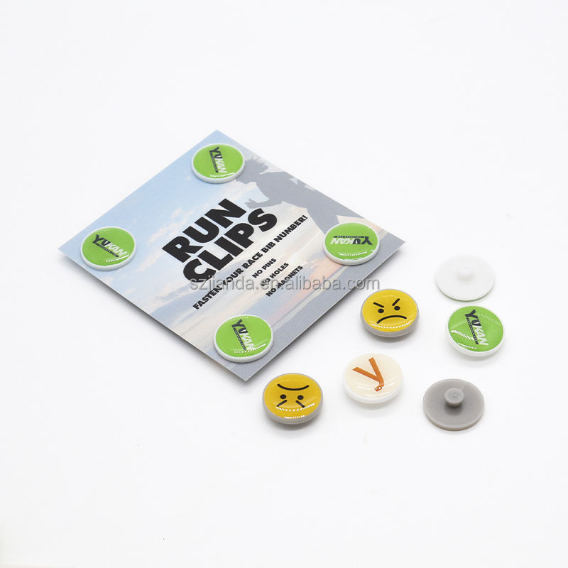 Factory Customized logo Plastic Race Bib Clips Cycling Marathon Bib ...