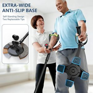 Béquilles en alliage d'aluminium JINDA, capacité de charge de 100 kg, pliables, 12 niveaux réglables, rééducation des fractures, marche assistée - Product Image 1