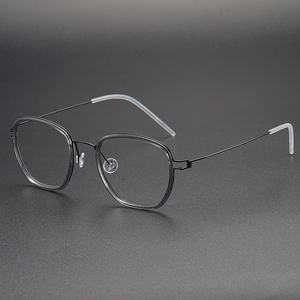 Lunettes rétro à monture carrée en écaille de tortue, <span class=keywords><strong>fil</strong></span> d'or 6608, sans vis, pour petit visage, en titane pur - Product Image 5