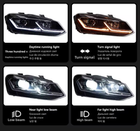 Phares LED modifiés pour Polo 2011-2018, 12V 30W, double lentille, feux de jour et clignotants