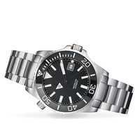 Montre classique pour homme, sport de plein air, automatique, MiYOTA, saphir, cuir, plongeur, tout en acier inoxydable, luxe, étanche à 200 mètres, 43 mm