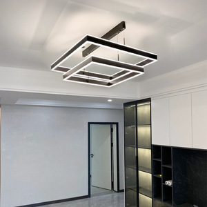 Fashionable Personality White Ring Pendant Wire Bedroom Chandelier Art Premium Sense Villa Living Room LED Pendant Light - Product Image 3