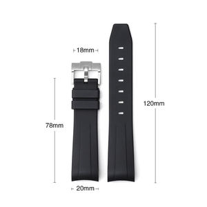 Correa de Reloj de Caucho FKM OEM de 20 mm con Extremos Curvos para Relojes Rolex Daytona, Water Ghost, GMT y <span class=keywords><strong>Submariner</strong></span> - Product Image 6