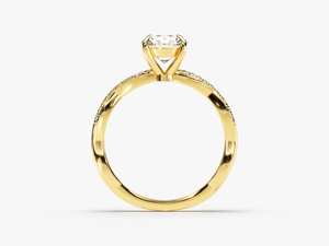 Twist-Diamant-Verlobungsring 14k 18K Massivgold 1 CT Halo-Diamant-Verlobungsring Schlichter Versprechensring - Product Image 2