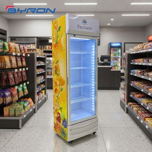 Enfriador de Bebidas Vertical de Una Puerta Byron, Enfriamiento Directo, Refrigerador Comercial para Exhibición de Bebidas en Supermercados y Mostradores de Venta Minorista LC Ret - Product Image 1