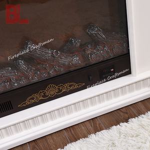 Chimenea Eléctrica Decorativa <span class=keywords><strong>con</strong></span> Llama LED, Consola para TV, Calentador, Chimenea <span class=keywords><strong>de</strong></span> Madera Marrón, Chimenea <span class=keywords><strong>de</strong></span> Madera Blanca - Product Image 2