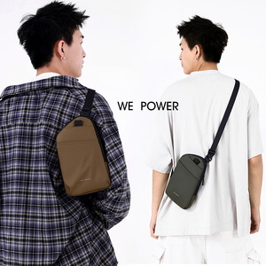 Wepower Men's Chest <b>Bag</b> <b>Nylon</b> Lightweight Portable <b>Crossbody</b> <b>Bag</b> For Everyday Use Solid Color Black Gray Blue Military Green - Product Image 2