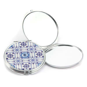 Evil Eye Mandala <b>Compact</b> <b>Mirror</b> Round Portable Makeup <b>Mirror</b> With Protective Case For Travel And Daily Use Epoxy <b>Compact</b> - Product Image 2