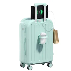 Grosir perjalanan bisnis cangkir penempatan set bagasi terhubung carry-on lemari koper perjalanan