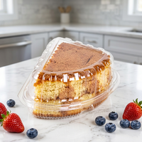 Boîte à fromage triangulaire en plastique PET transparent, conteneur alimentaire pour pâtisserie, emballage à emporter pour boulangerie