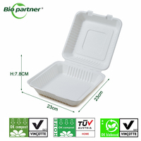 Logo personnalisé écologique jetable canne à sucre bagasse vaisselle récipient alimentaire pour emporter ou aller boîte à déjeuner